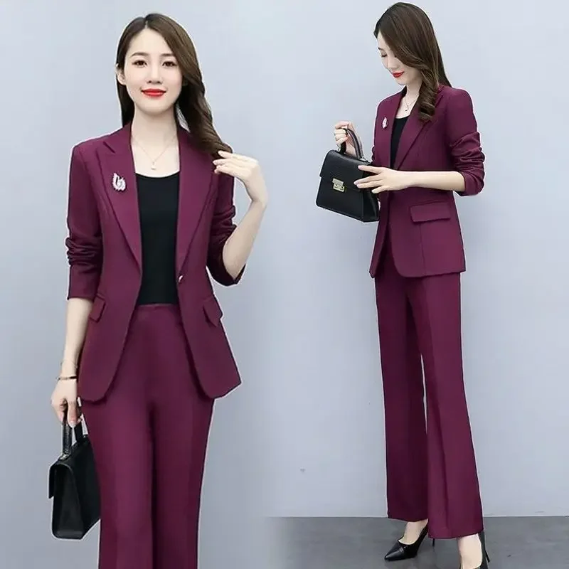 Tailored Trouser Wide - 女性用ワイドレッグパンツスーツ,ブレザーとパンツ,フォーマルな白い服,ビジネス,セクシー,上品,2ピースセット,XL, D