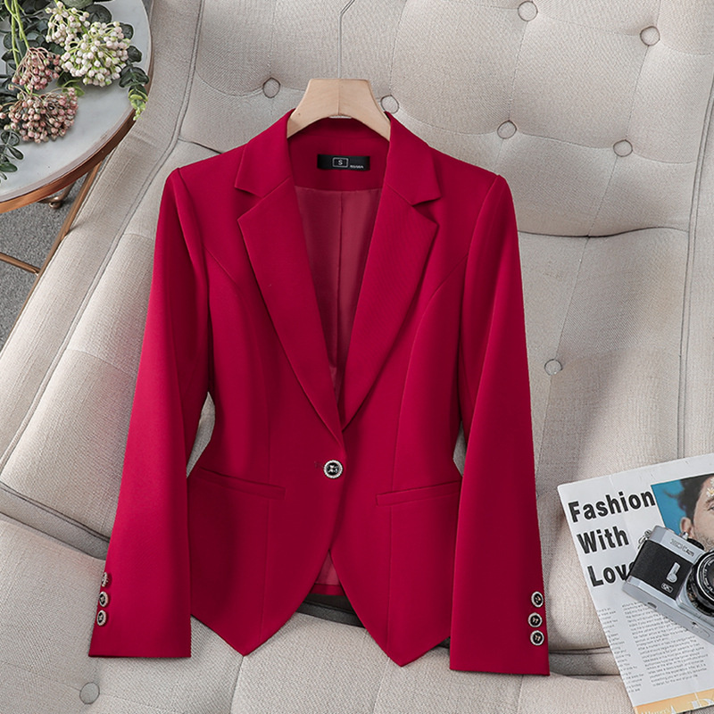 Women Formal Wear Office - 新しいファッション女性フォーマルブレザー女性赤白黒オフィススーツコートレディースビジネスワークウェアジャケット春秋アウター