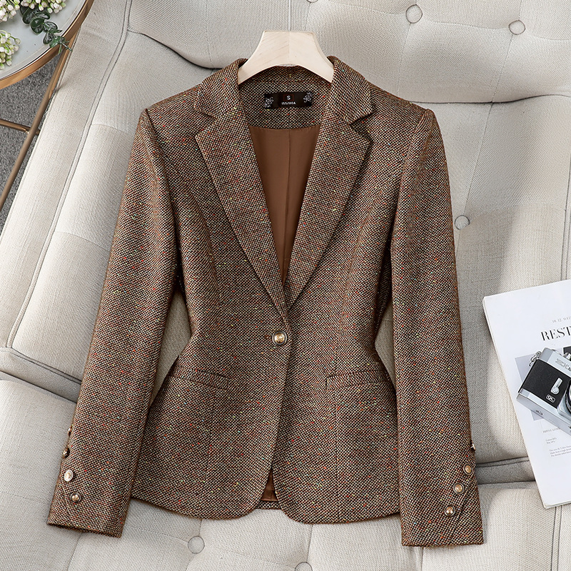 Women Formal Wear Office - オフィスレディースブレザー女性ジャケット長袖シングルボタン女性ビジネスワークウェアスリムフォーマルコート春秋アウター