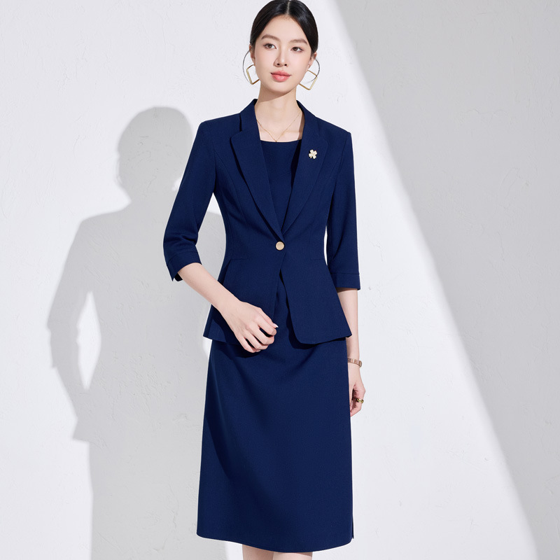 Women'S Formal Wear Pants Suit - レディーススーツドレスセット2025新作春夏エレガントで洗練されたプロフェッショナルフォーマルウェア、小柄なホテルフロントスタッフ向け