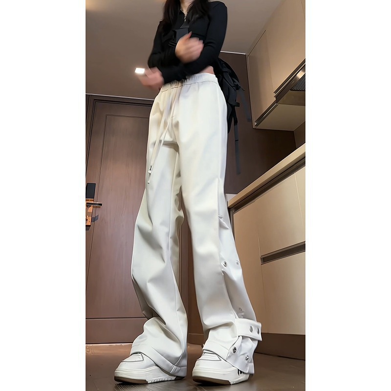 Tailored Trouser Wide - ワイドレッグパンツ Y2K レディース 秋 ニット リブ編み