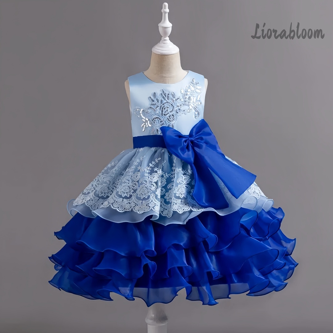 Formal Women'S Wear - 女の子用ドレス 大きなリボン付き ノースリーブフォーマルガウン マルチカラー フラワーガール衣装 パーティードレス