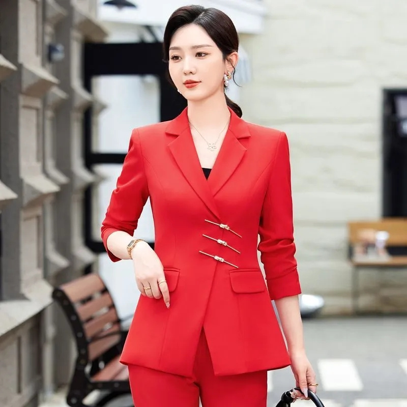 女性用2ピースフォーマルブレザー,ジャケットとパンツスーツ, - Women Formal Wear Blazer Set のレビューと価格