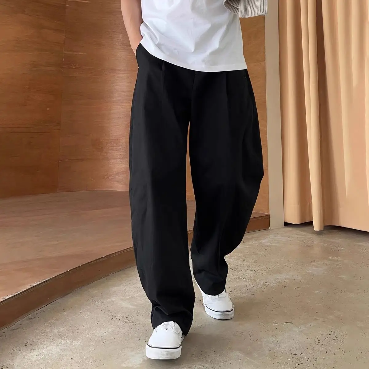 GELITAYIN 男性のズボン仕立てワイドストレート白服メ - Tailored Trouser Wide のレビューと価格