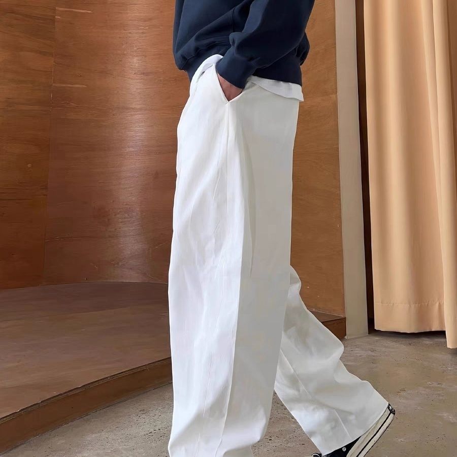 GELITAYIN 男性のズボン仕立てワイドストレート白服メ - Tailored Trouser Wide のレビューと価格