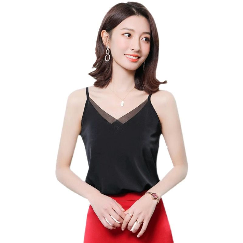 新しいスタイルのアイスシルクキャミソールブレザー、女性用、春 - Women Formal Office Wear Tops のレビューと価格