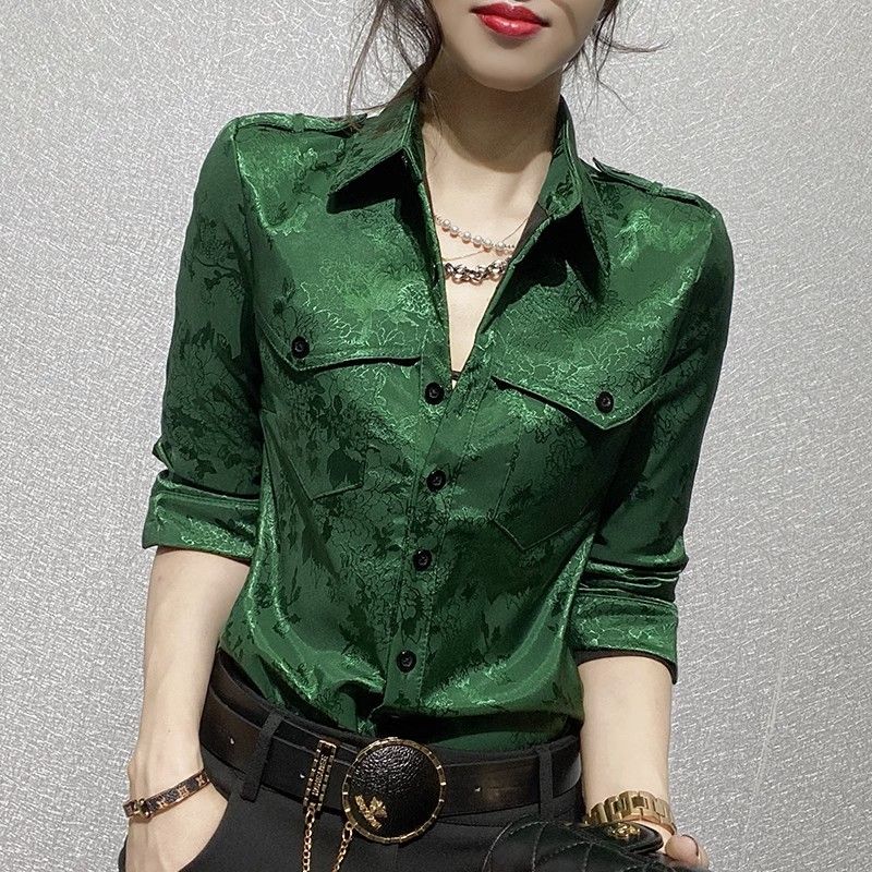 女性トップス春と秋のフル長袖女性のシャツブラウスオフィス服着 - Women Formal Wear Office のレビューと価格