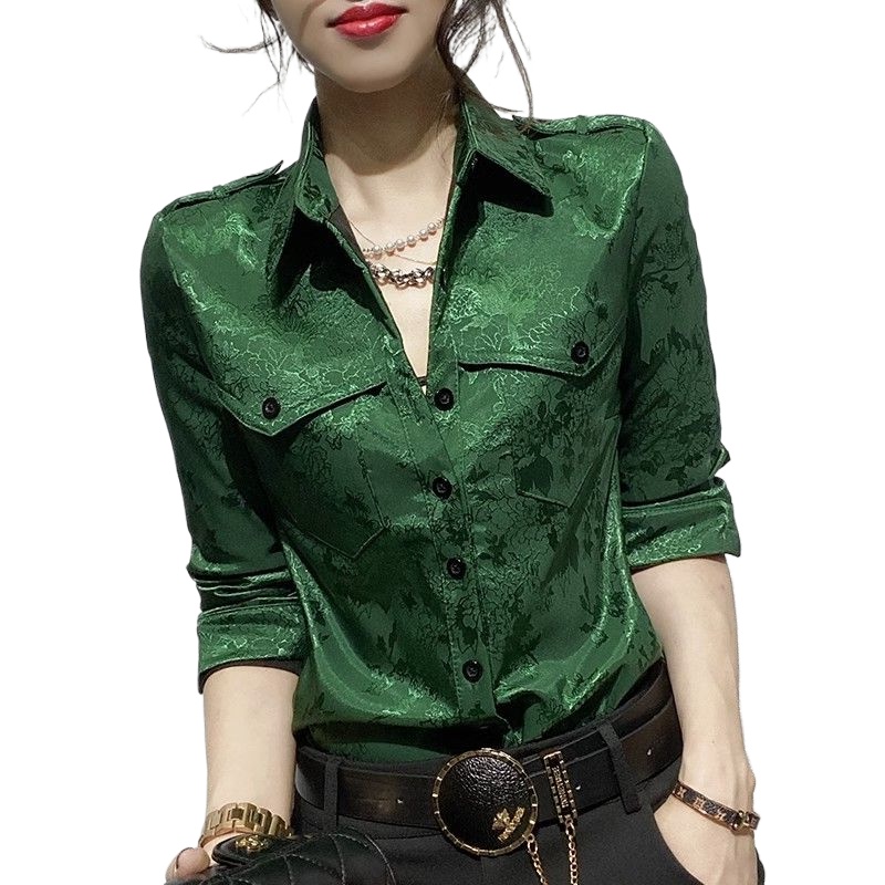 女性トップス春と秋のフル長袖女性のシャツブラウスオフィス服着 - Women Formal Wear Office のレビューと価格