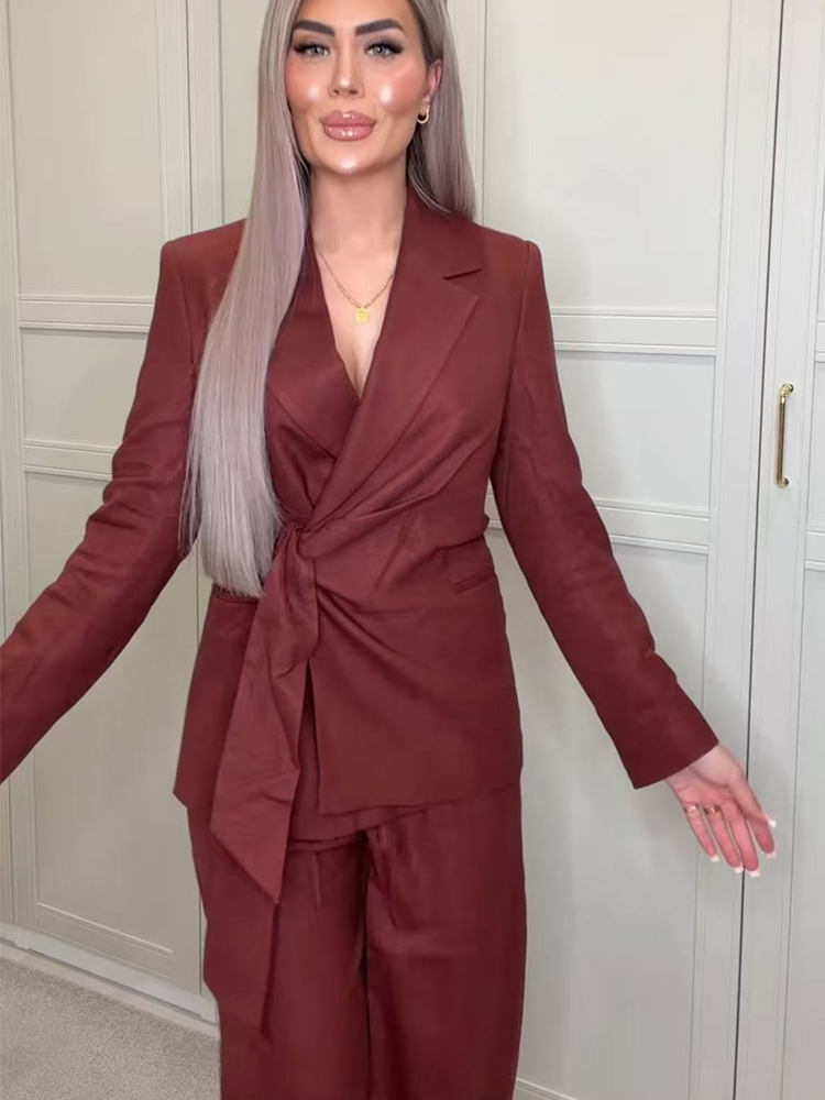 ファッションオフィスレディースブレザーパンツスーツエレガント - Women'S Formal Wear Pants Suit のレビューと価格