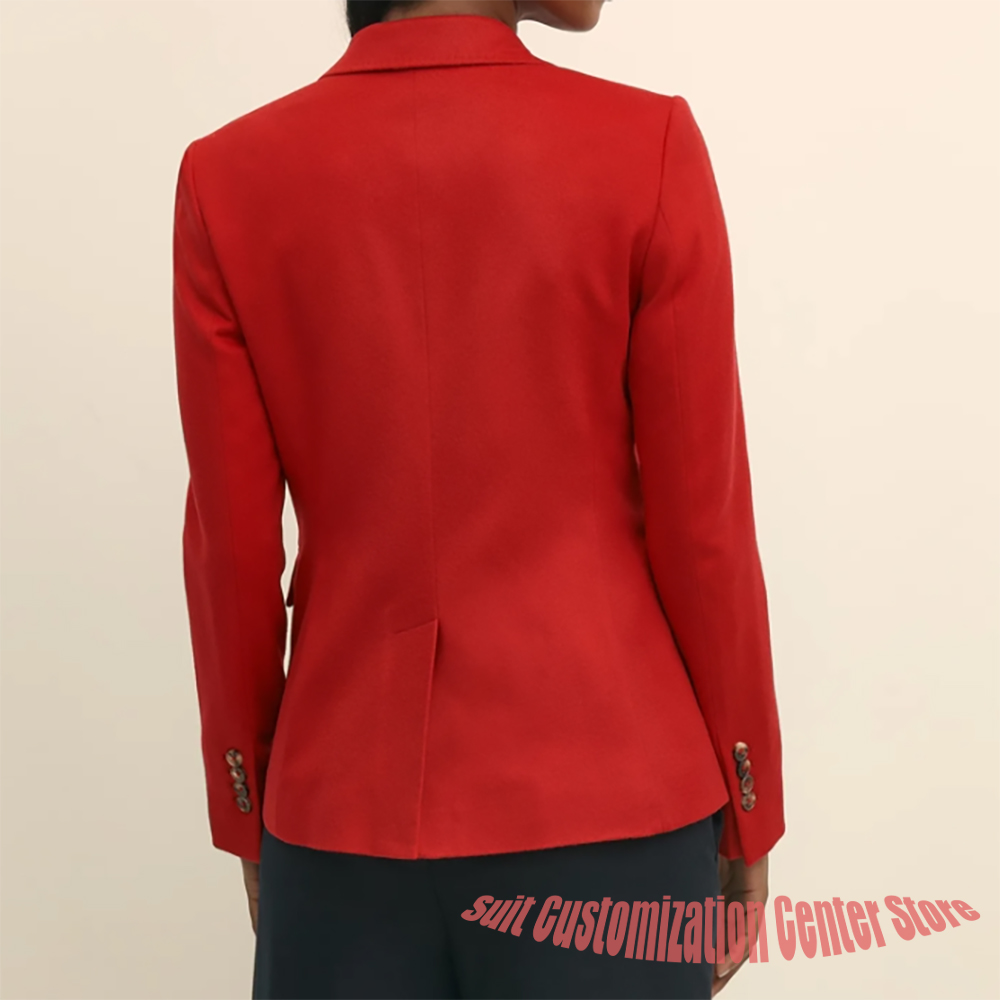 レディース ネイビー ウール服 シングルブレスト ツーピース - Women'S Formal Wear Pants Suit のレビューと価格