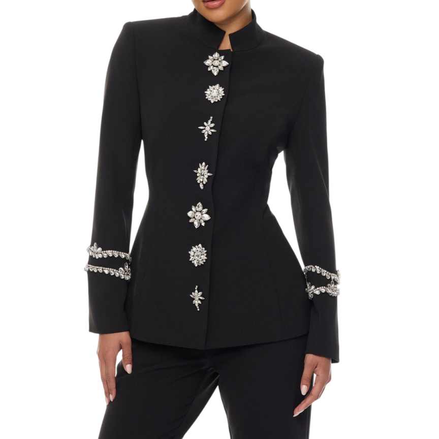 デザイナークリスタル女性パンツスーツセレブイブニングパーティ - Women Formal Wear Designers のレビューと価格