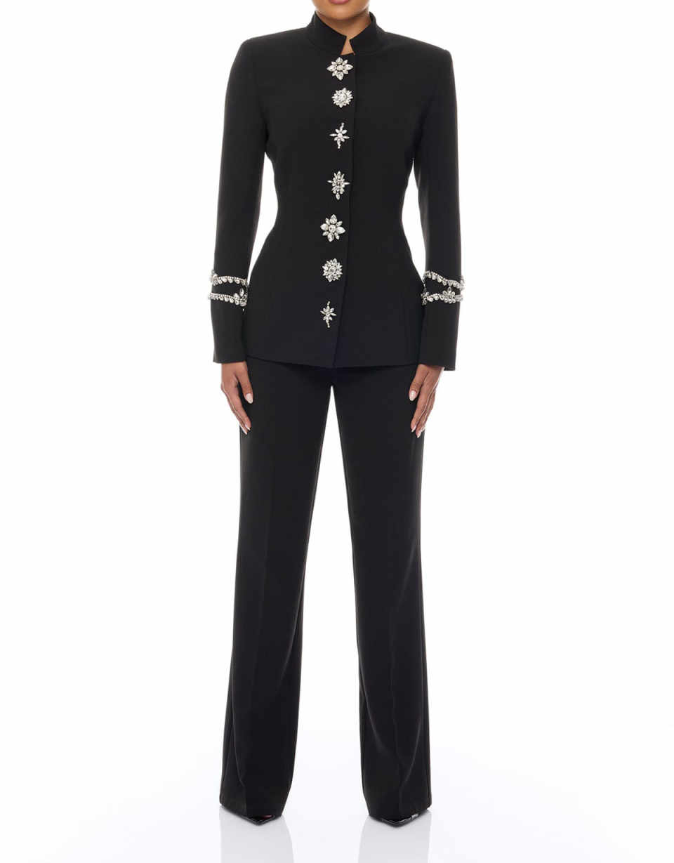 デザイナークリスタル女性パンツスーツセレブイブニングパーティ - Women Formal Wear Designers のレビューと価格