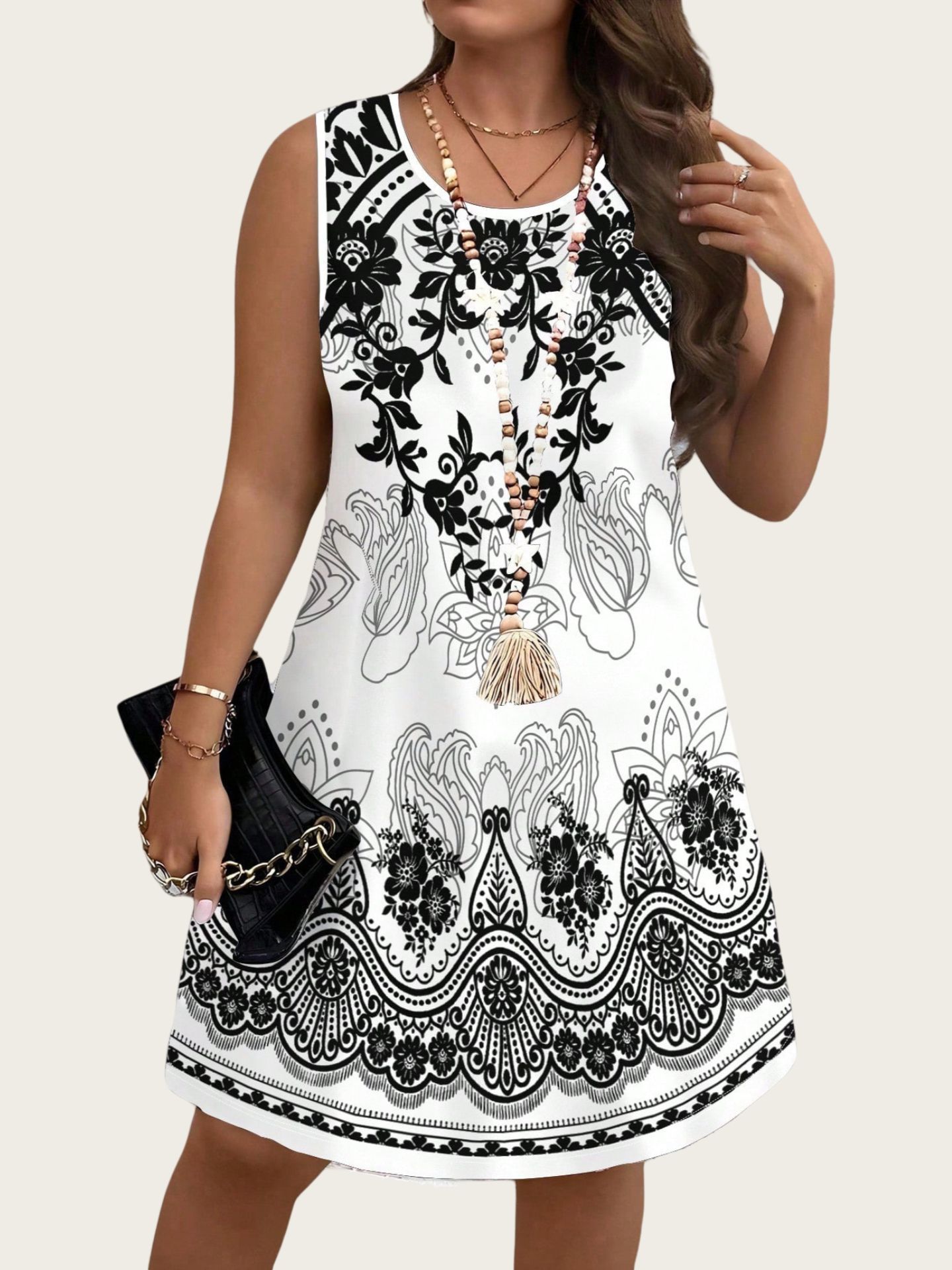 エスニックスタイルヴィンテージドレス 2026 夏の女性のド - Shift Dress Sleeveless のレビューと価格