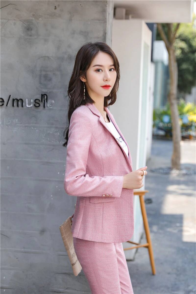 斬新なグリーンの制服デザイン、女性用パンツスーツ、ビジネスワ - Women Formal Wear Designers のレビューと価格