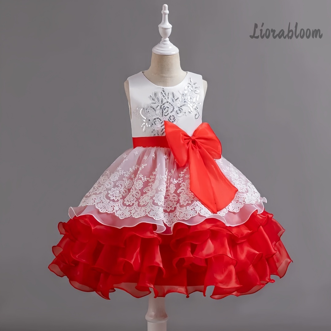 女の子用ドレス 大きなリボン付き ノースリーブフォーマルガウ - Formal Women'S Wear のレビューと価格