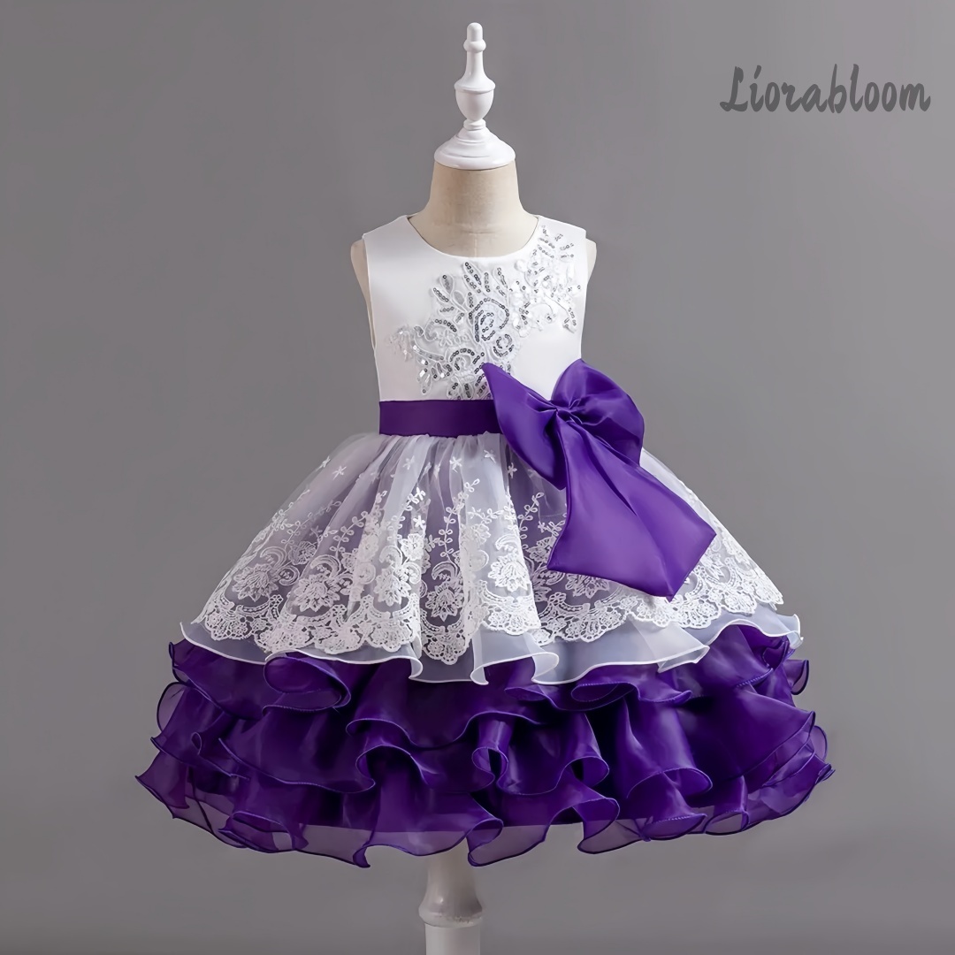 女の子用ドレス 大きなリボン付き ノースリーブフォーマルガウ - Formal Women'S Wear のレビューと価格