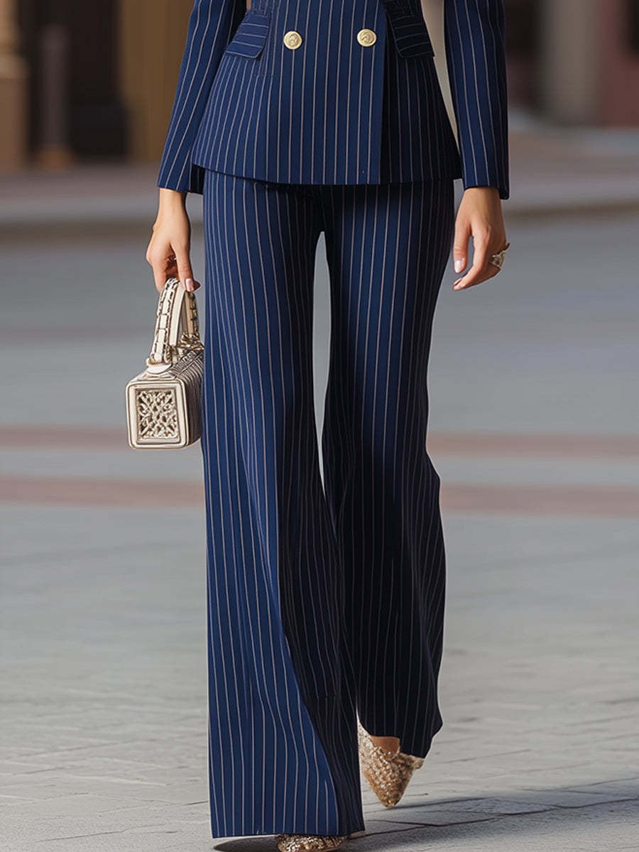 エレガントなレディーススーツセット ネイビーブルーパンツ ワ - Tailored Trouser Wide のレビューと価格