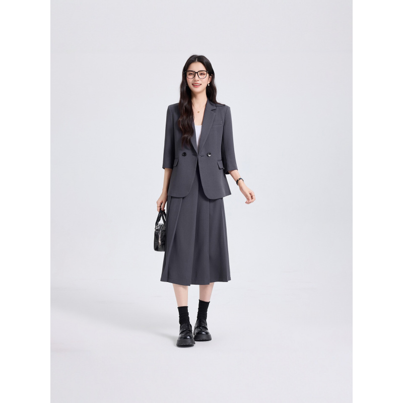 ネイビーブルーの女性用スーツセット、春と秋用、新しいプロフェ - Women'S Formal Wear Pants Suit のレビューと価格