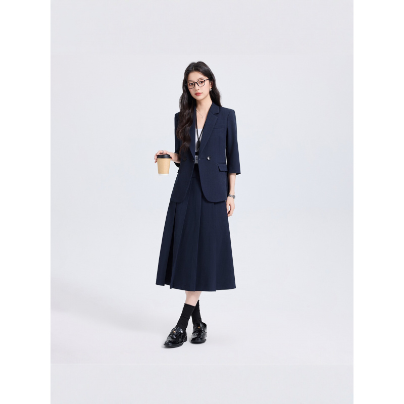 ネイビーブルーの女性用スーツセット、春と秋用、新しいプロフェ - Women'S Formal Wear Pants Suit のレビューと価格