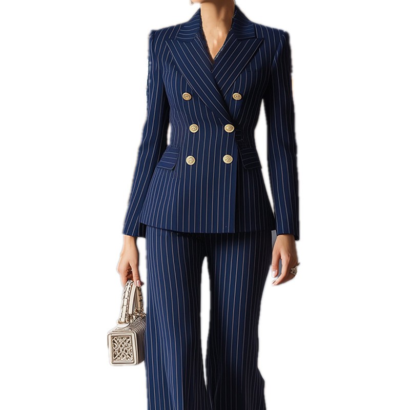 レディーススーツセットパンツ ワイドレッグパンツ ネイビーブ - Tailored Trouser Wide のレビューと価格