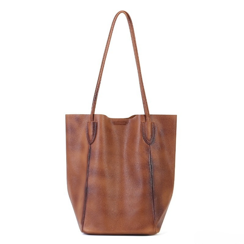 ヴィンテージ風普段使いの女性用ショルダーバッグ 本革 植物タ - Structured Handbag Work のレビューと価格