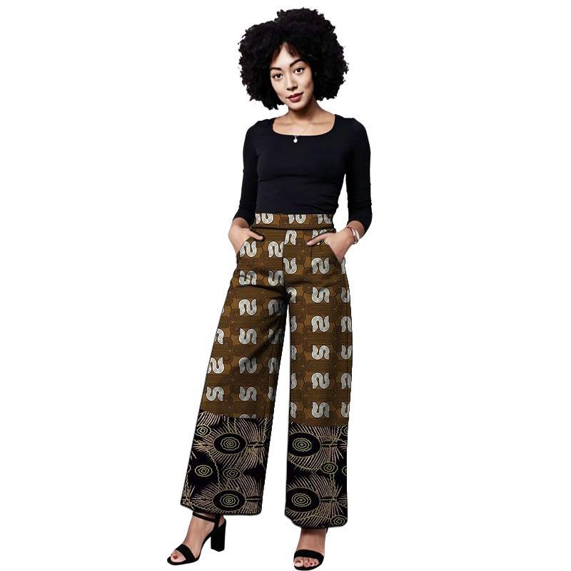 アンカラ衣装女性のパッチワークパンツワイドレッグパンツアフリ - Tailored Trouser Wide のレビューと価格