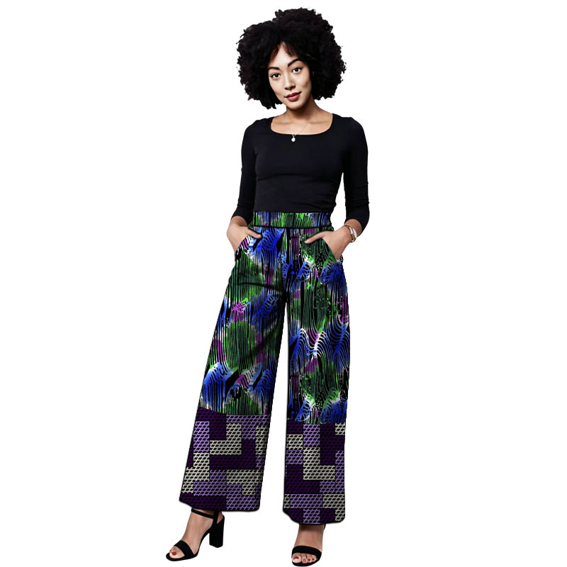 アンカラ衣装女性のパッチワークパンツワイドレッグパンツアフリ - Tailored Trouser Wide のレビューと価格