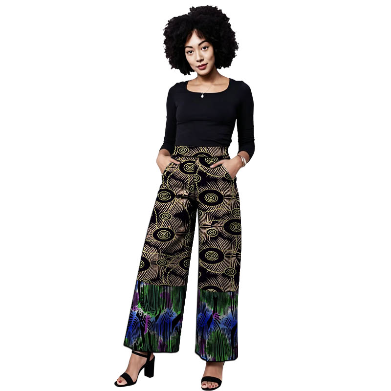 アンカラ衣装女性のパッチワークパンツワイドレッグパンツアフリ - Tailored Trouser Wide のレビューと価格