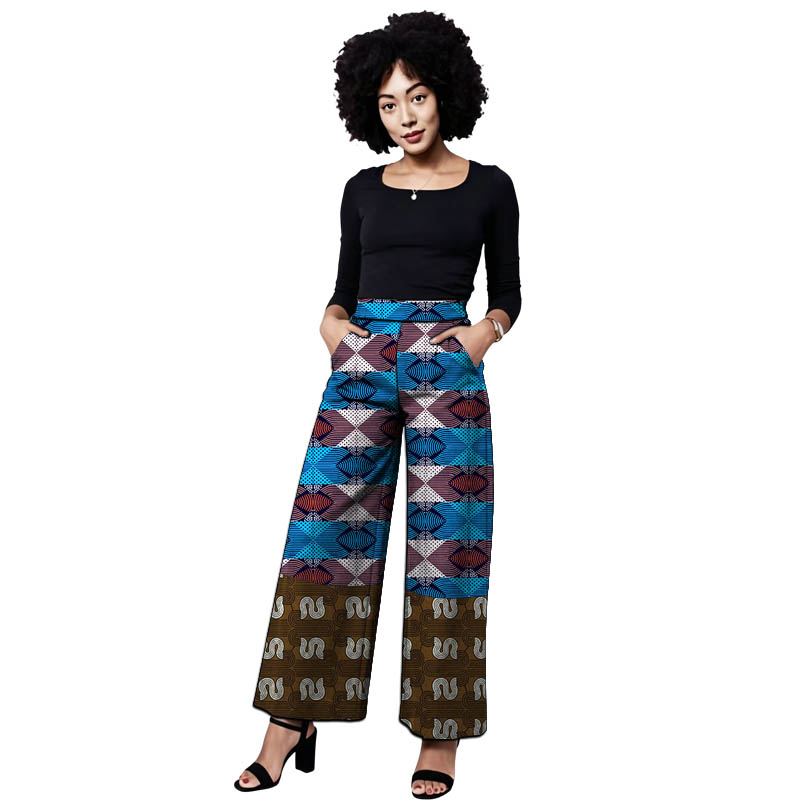 アンカラ衣装女性のパッチワークパンツワイドレッグパンツアフリ - Tailored Trouser Wide のレビューと価格