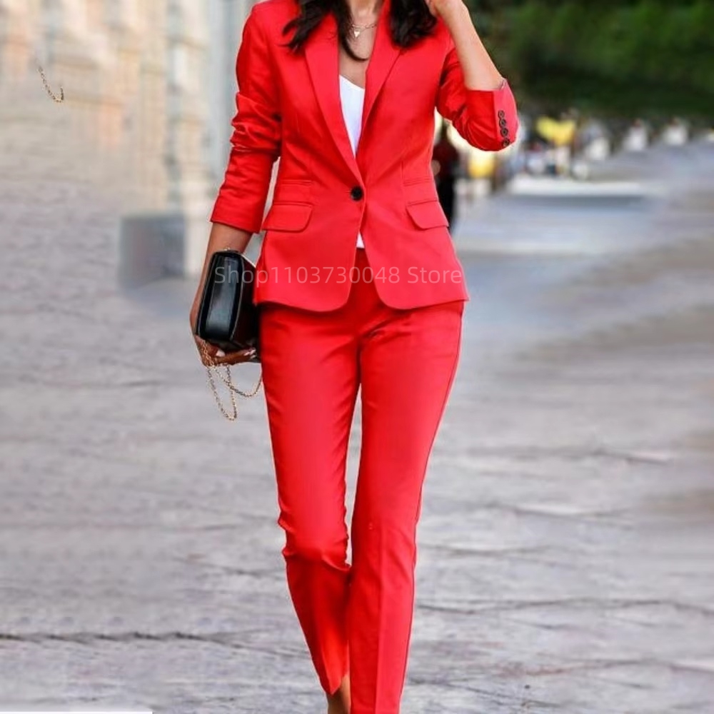 ファッションオフィスレディースブレザーとパンツスーツフォーマ - Women'S Formal Wear Pants Suit のレビューと価格