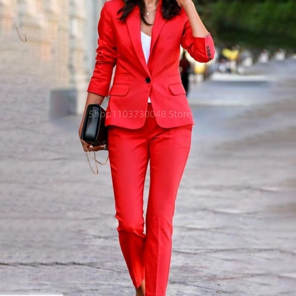 ファッションオフィスレディースブレザーとパンツスーツフォーマ - Women'S Formal Wear Pants Suit のレビューと価格